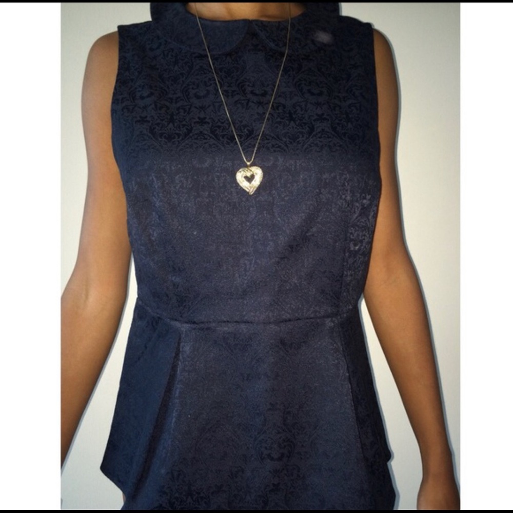 J.Crew Navy Blue Peplum Top blouse